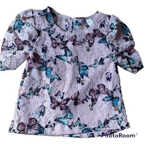 Beautiful Butterfly lace top - Age 7